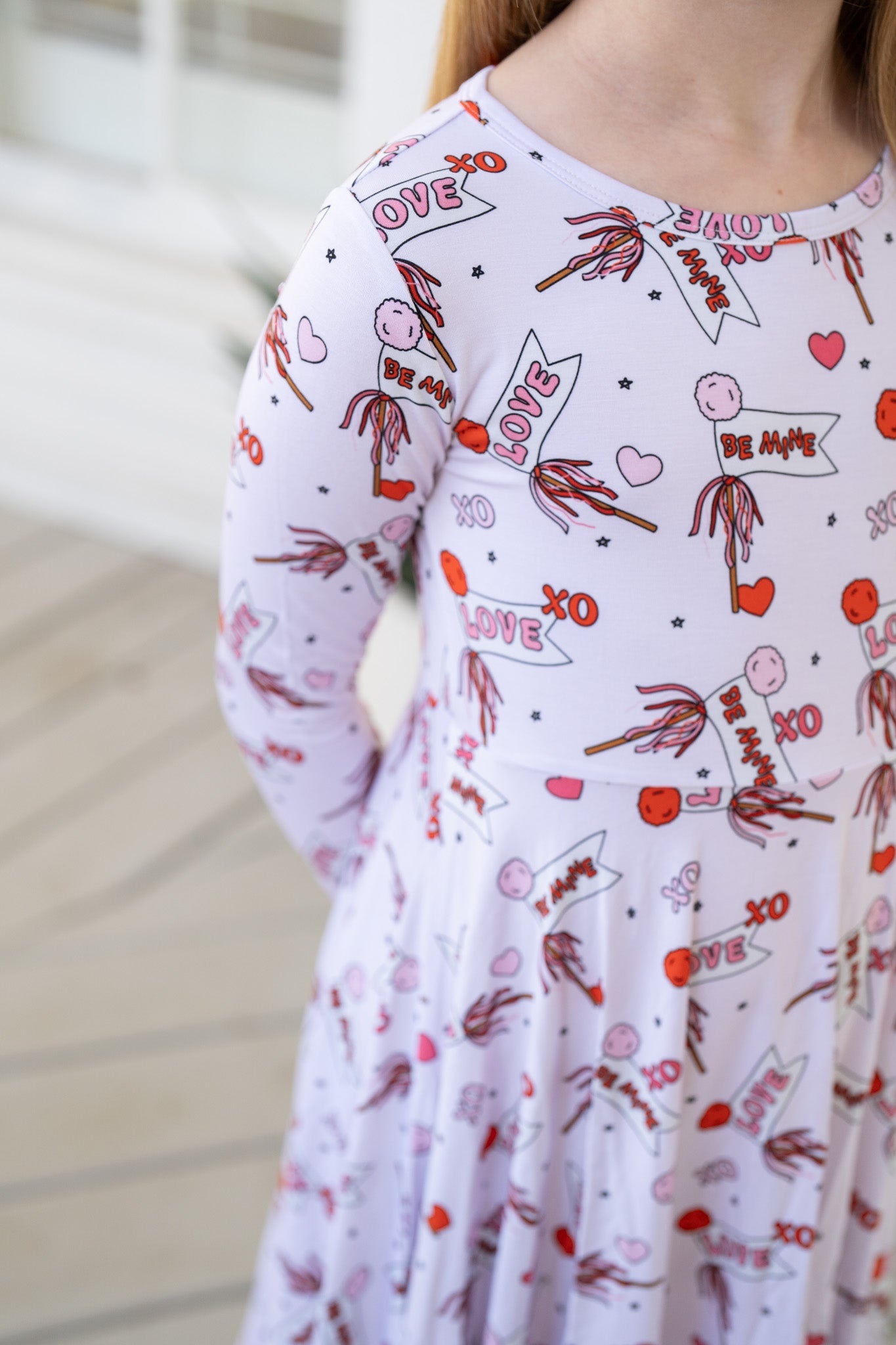 Valentine's Hearts | Long Sleeve Twirl Dress by Boosh Baby image 2