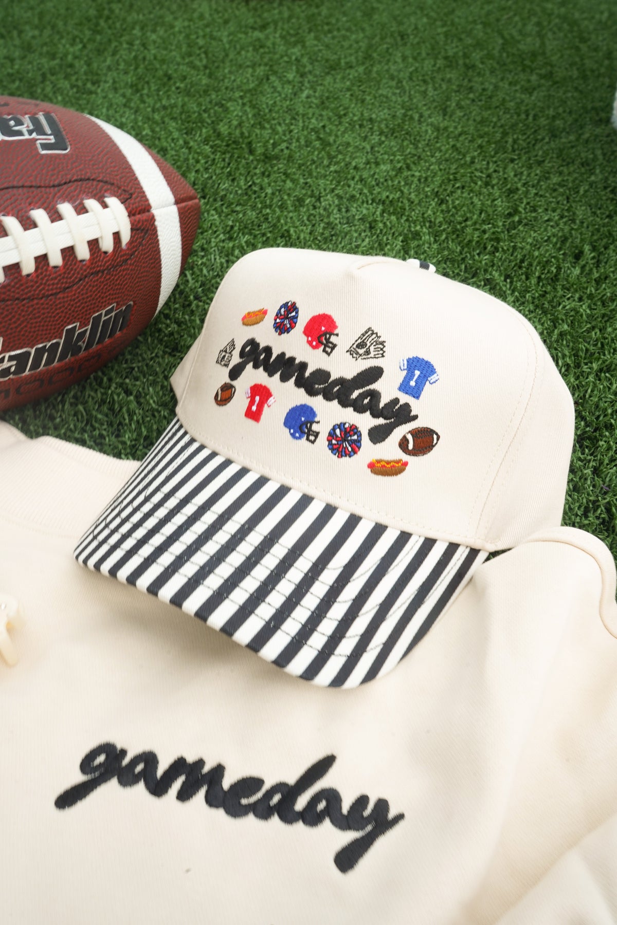Gameday Icon Black Stripe Trucker Hat by KenzKustomz — product view 2