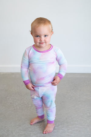 Cotton Candy Tie Dye | Two-Piece Pajama Set by Boosh Baby image 1