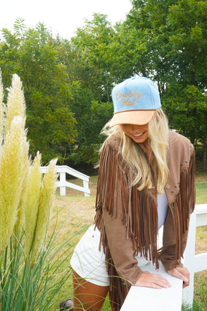 Cowboy Hat - Denim Trucker Hat by KenzKustomz, view 21