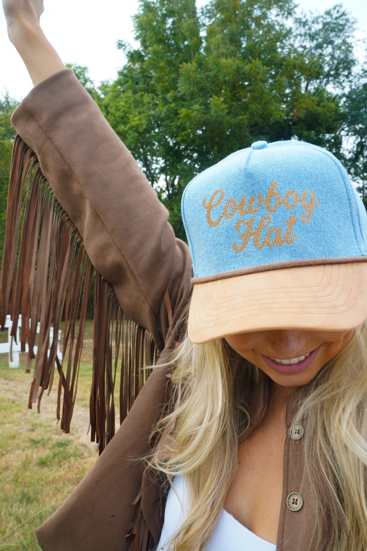 Cowboy Hat - Denim Trucker Hat by KenzKustomz, view 13