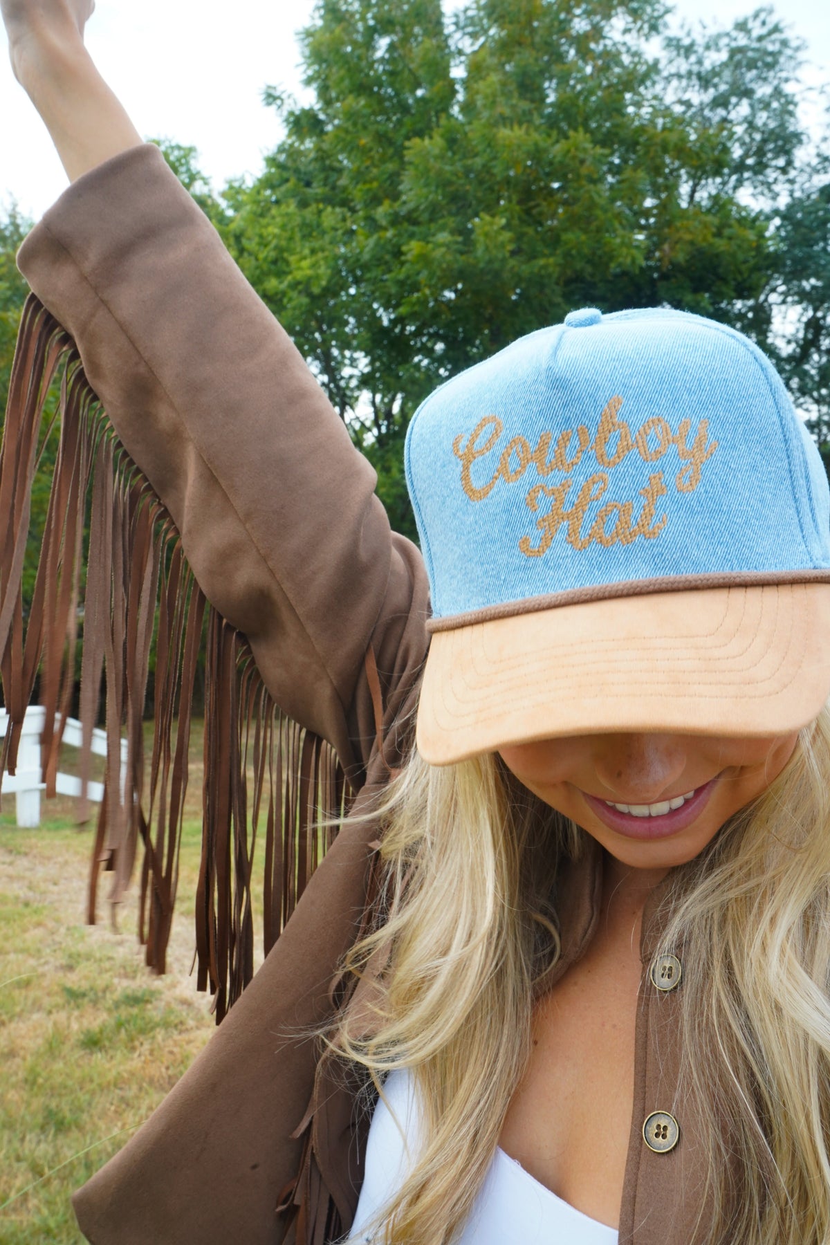 Cowboy Hat - Denim Trucker Hat by KenzKustomz, view 12