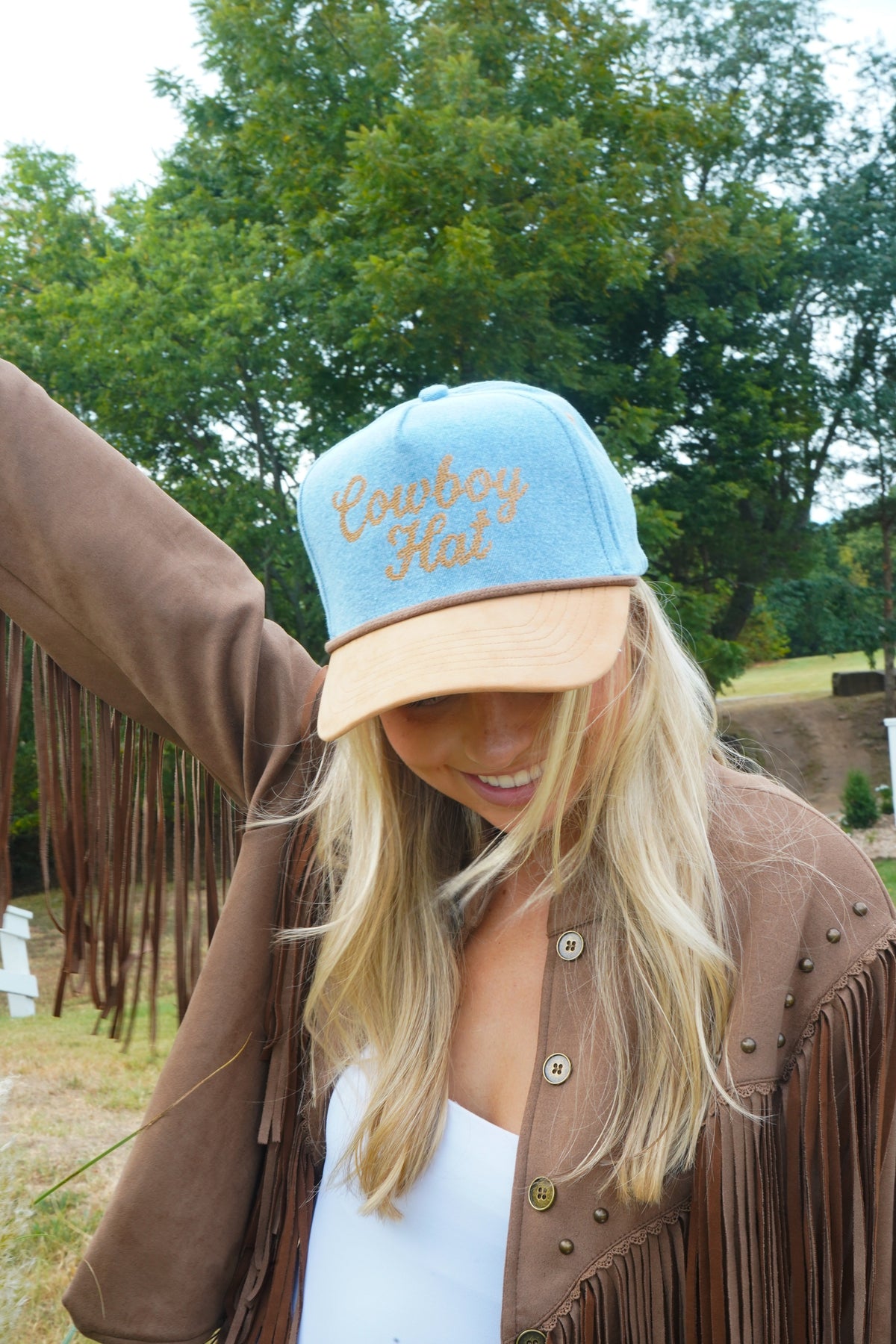 Cowboy Hat - Denim Trucker Hat by KenzKustomz, view 11