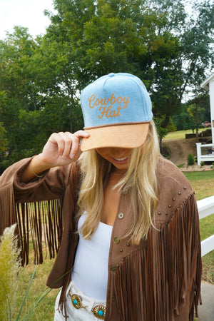 Cowboy Hat - Denim Trucker Hat by KenzKustomz, view 10