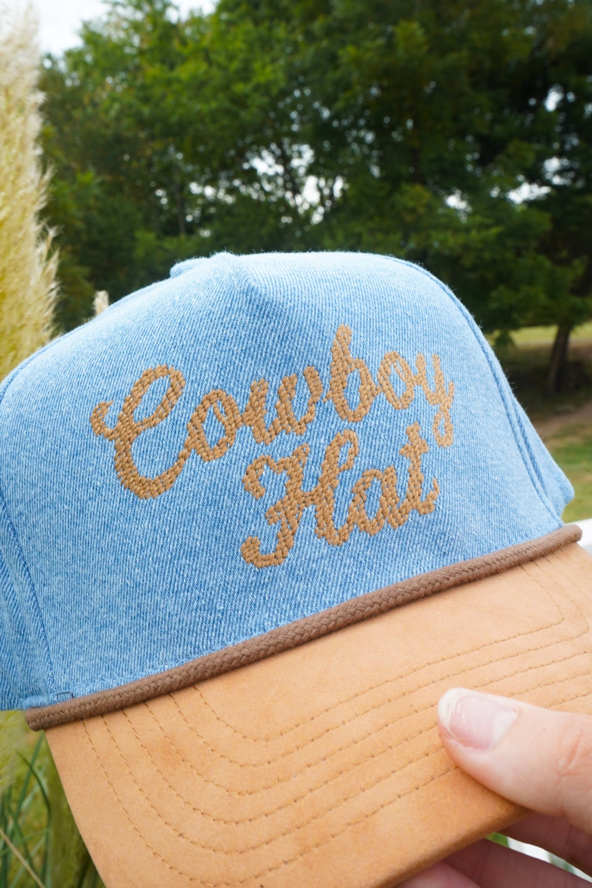 Cowboy Hat - Denim Trucker Hat by KenzKustomz, view 5