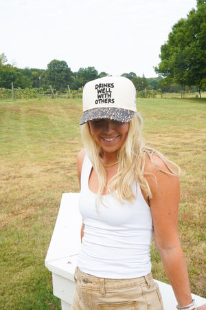 Drinks Well with Others - Luxe Leopard Trucker Hat by KenzKustomz, view 14