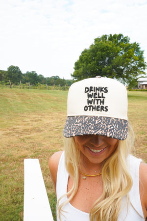 Drinks Well with Others - Luxe Leopard Trucker Hat by KenzKustomz, view 2