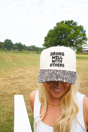 Drinks Well with Others - Luxe Leopard Trucker Hat by KenzKustomz, view 1