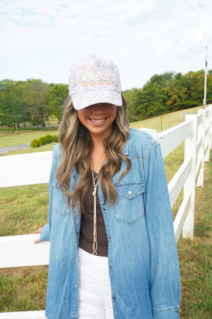 I'm Into Cowboys - Washed Camo Trucker Hat by KenzKustomz, view 22