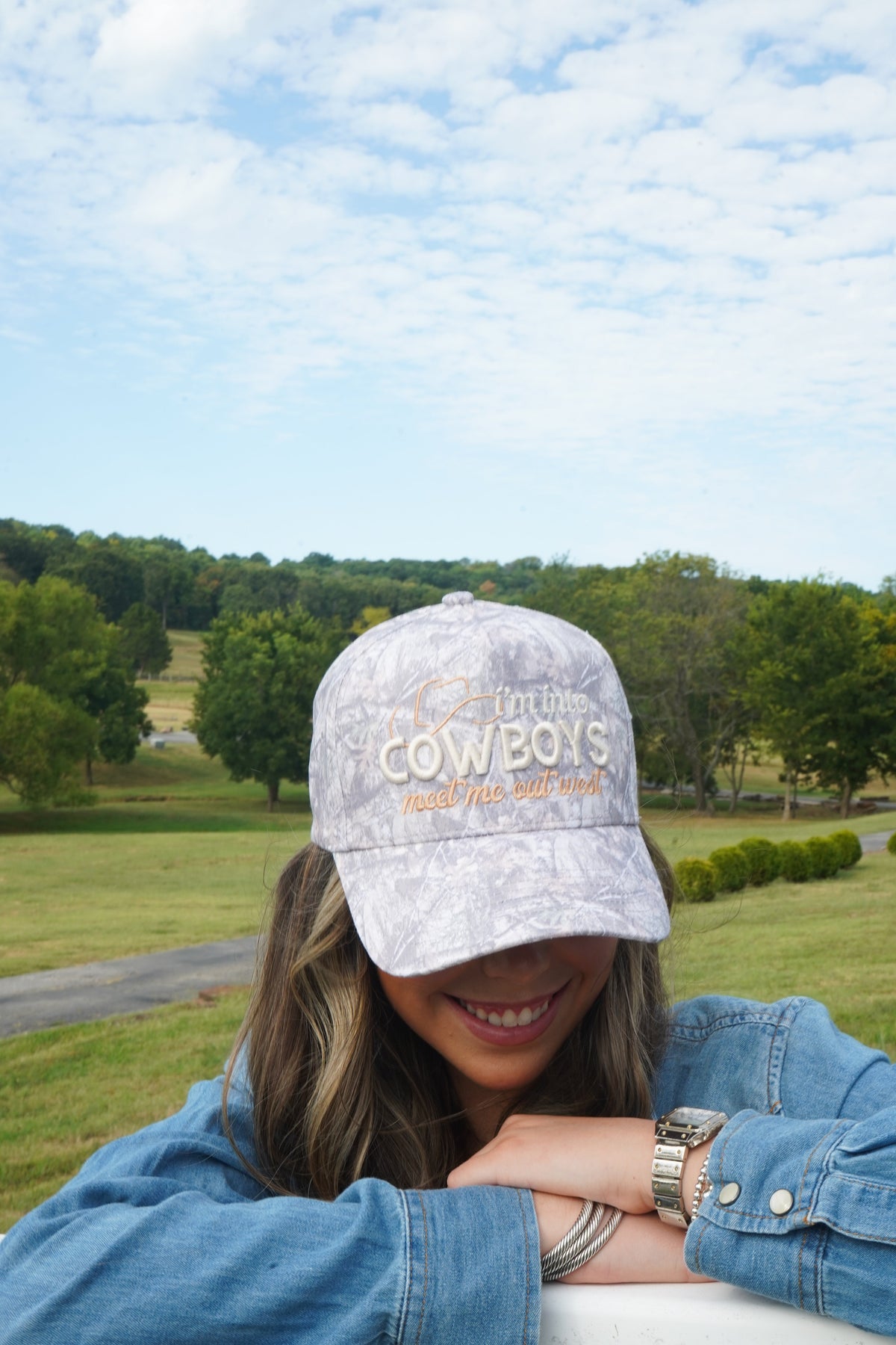 I'm Into Cowboys - Washed Camo Trucker Hat by KenzKustomz, view 19
