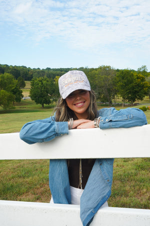 I'm Into Cowboys - Washed Camo Trucker Hat by KenzKustomz, view 13
