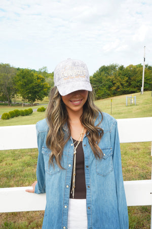 I'm Into Cowboys - Washed Camo Trucker Hat by KenzKustomz, view 5
