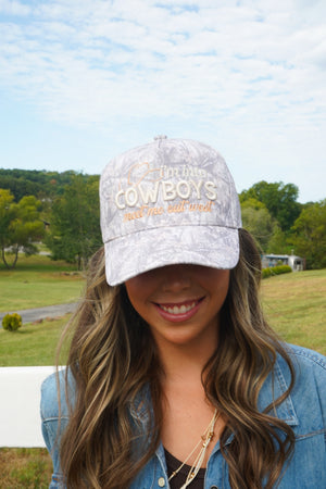 I'm Into Cowboys - Washed Camo Trucker Hat by KenzKustomz, view 2