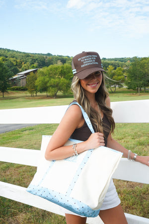 Favorite Thing is Reservations - Brown Trucker Hat by KenzKustomz, view 6