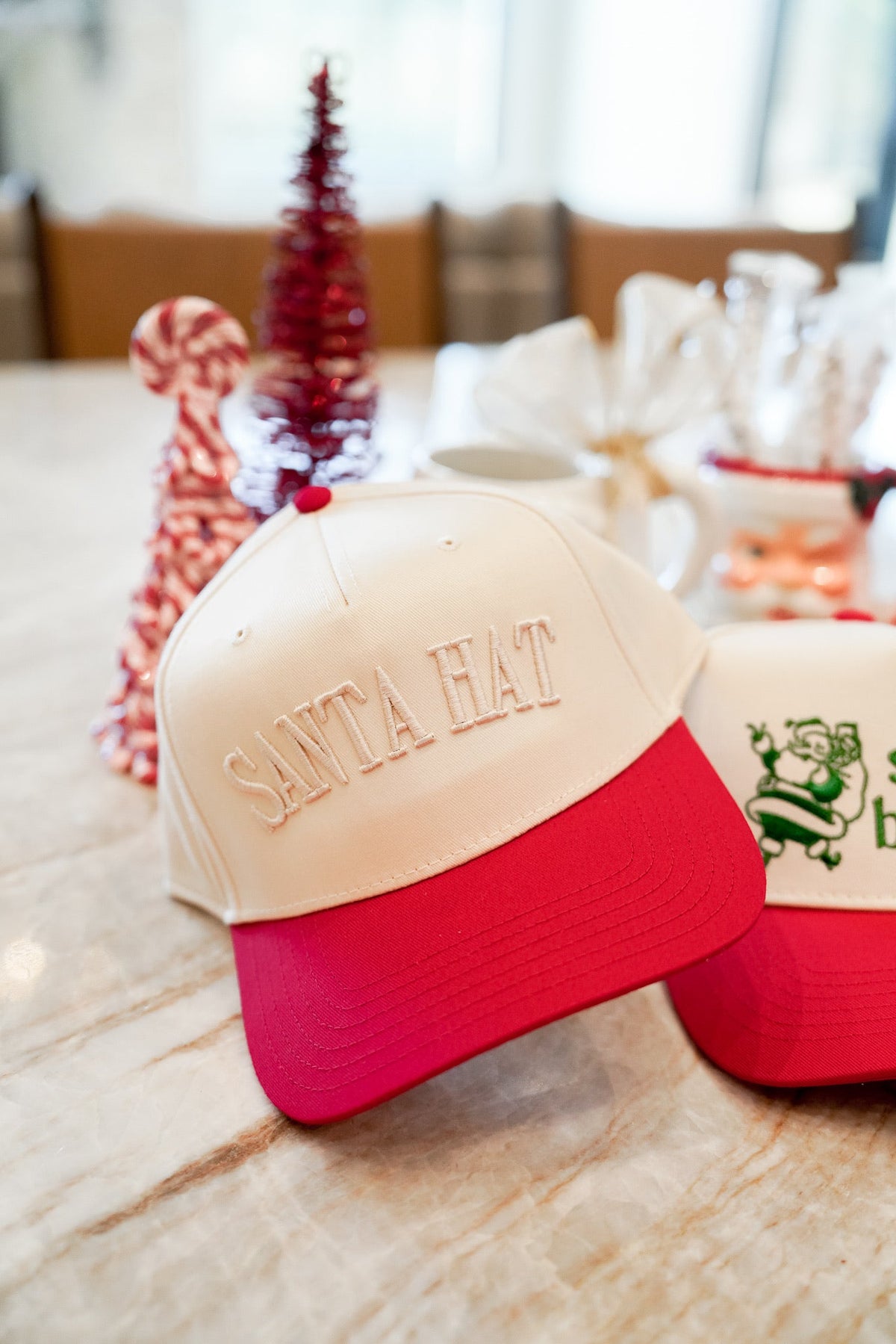 Santa Hat - Red Vintage Trucker Hat by KenzKustomz, view 2