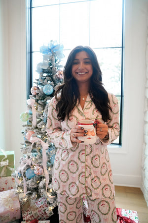 Pink Santa - Ribbed Long Pajama Set by KenzKustomz, view 16