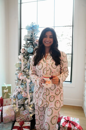 Pink Santa - Ribbed Long Pajama Set by KenzKustomz, view 18