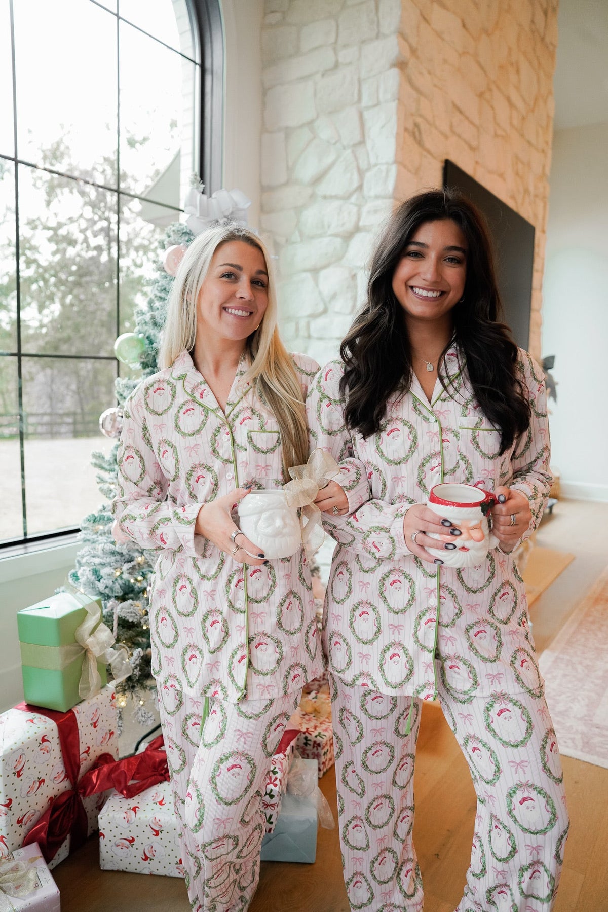 Pink Santa - Ribbed Long Pajama Set by KenzKustomz, view 17