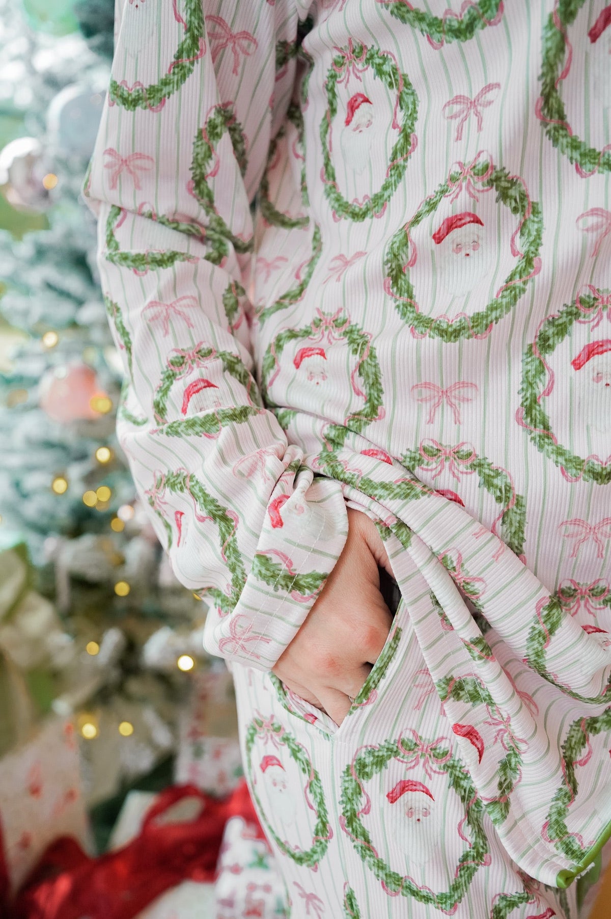 Pink Santa - Ribbed Long Pajama Set by KenzKustomz, view 22