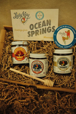 Honey Trio 3-Pack Gift Set - Raw, Hot & Vanilla Honey | Small Batch Farm Grown | Lady May