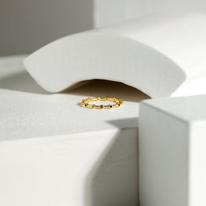 Mini Eternity Band Ring Rainbow handmade jewelry by Ke Bella