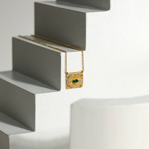 Vera Necklace (Emerald) | Gold Vermeil by Ke Bella, additional product image 2