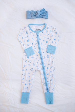 Ditsy Blue Floral Zippy by Boosh Baby image 4