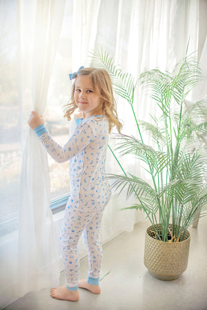 Ditsy Blue Floral | Two-Piece Pajama Set by Boosh Baby image 5