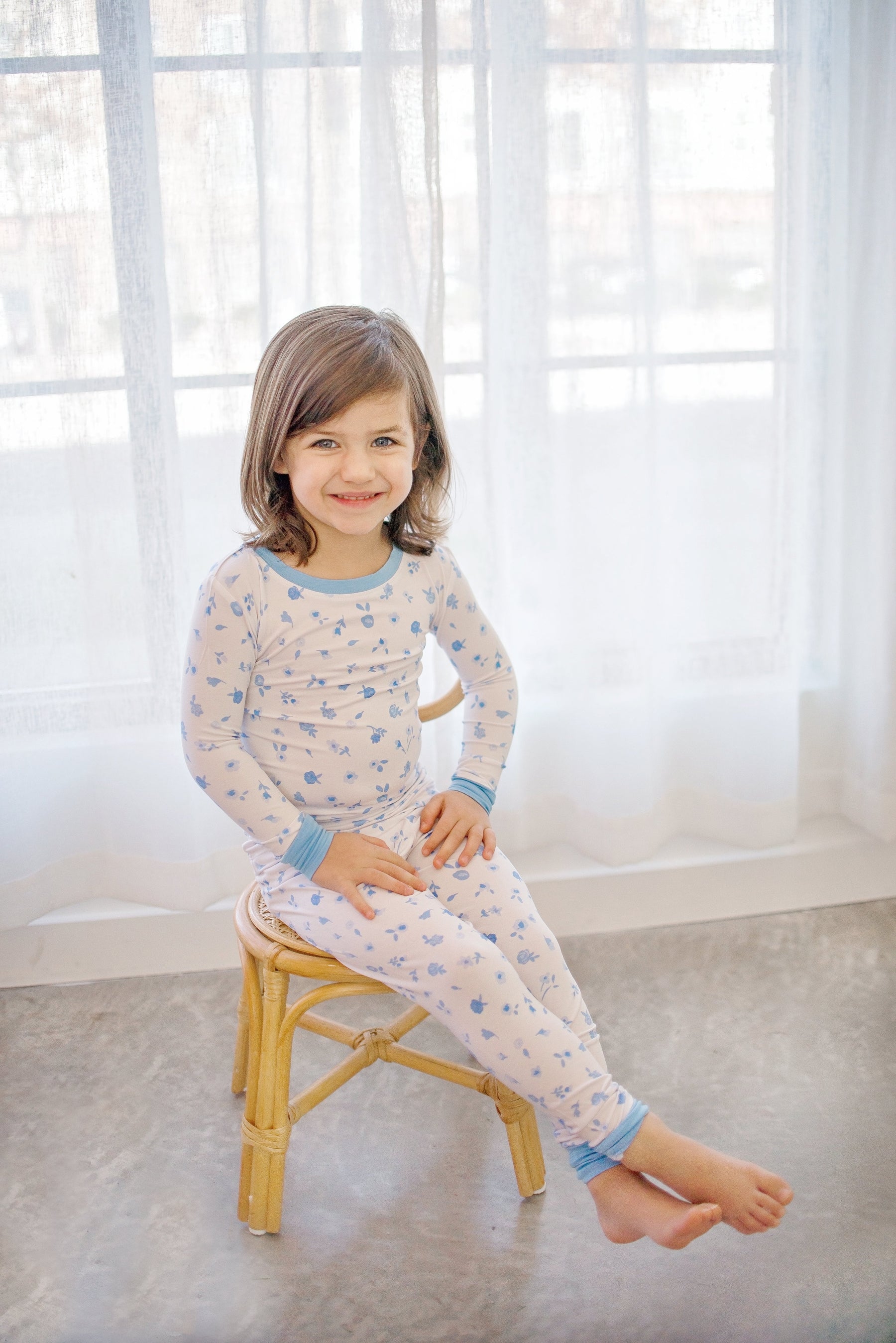 Ditsy Blue Floral | Two-Piece Pajama Set by Boosh Baby image 6