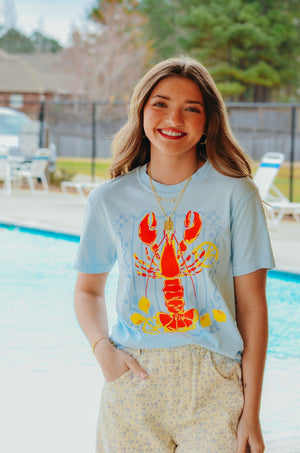 Lobster Life Light Blue Tee