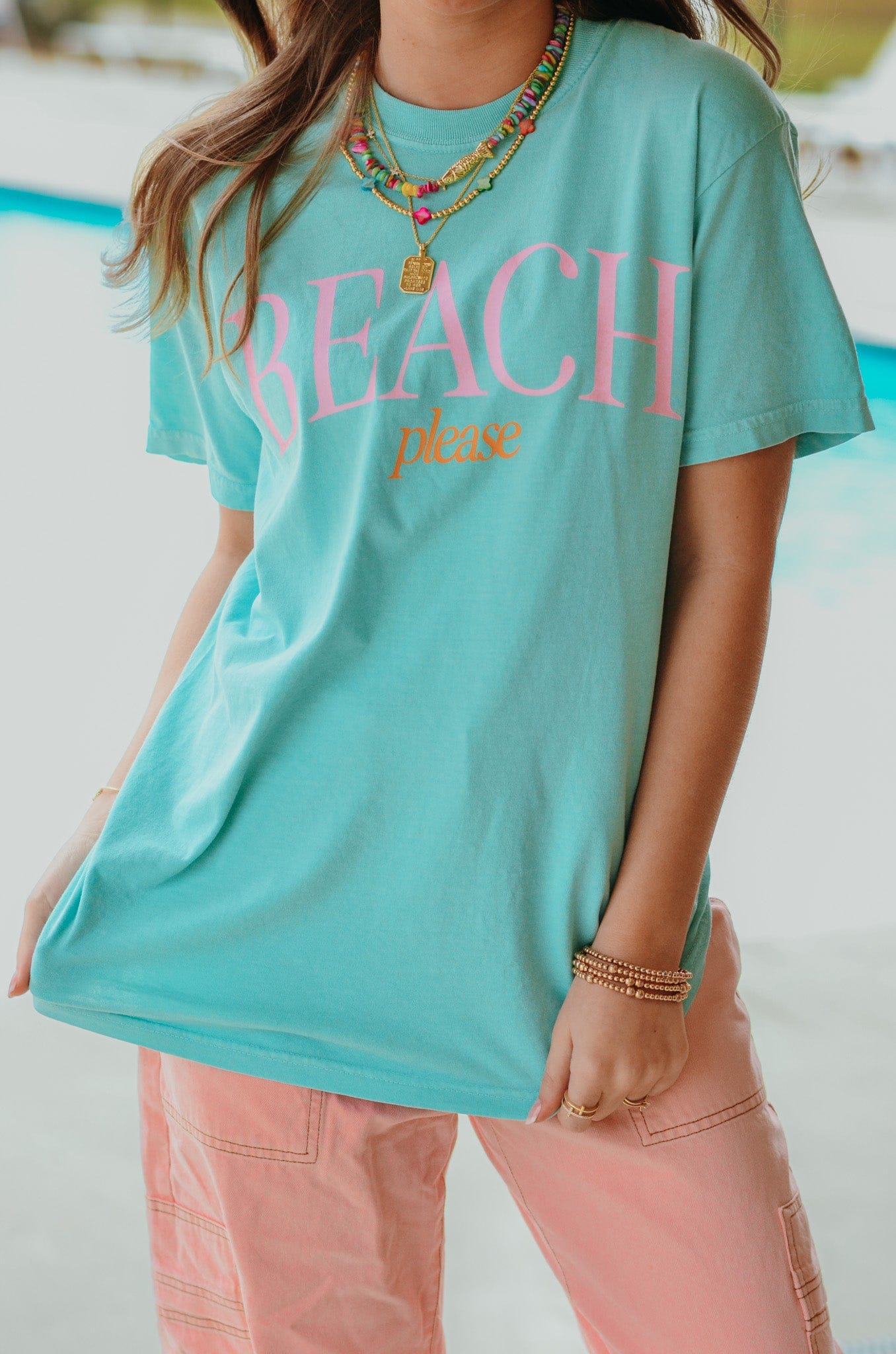 Beach Please Tee by Southern Bliss Company, Southern lifestyle apparel detail photo 2