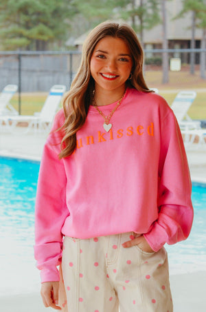 Sunkissed Pink Sweatshirt by Southern Bliss Company, Southern lifestyle apparel detail photo 2