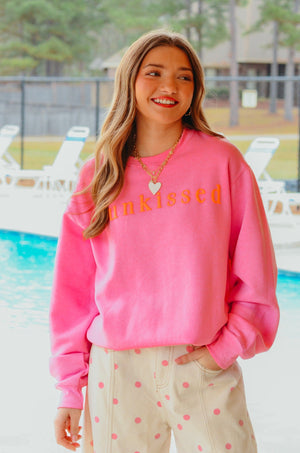 Sunkissed Pink Sweatshirt by Southern Bliss Company, Southern lifestyle apparel detail photo 3