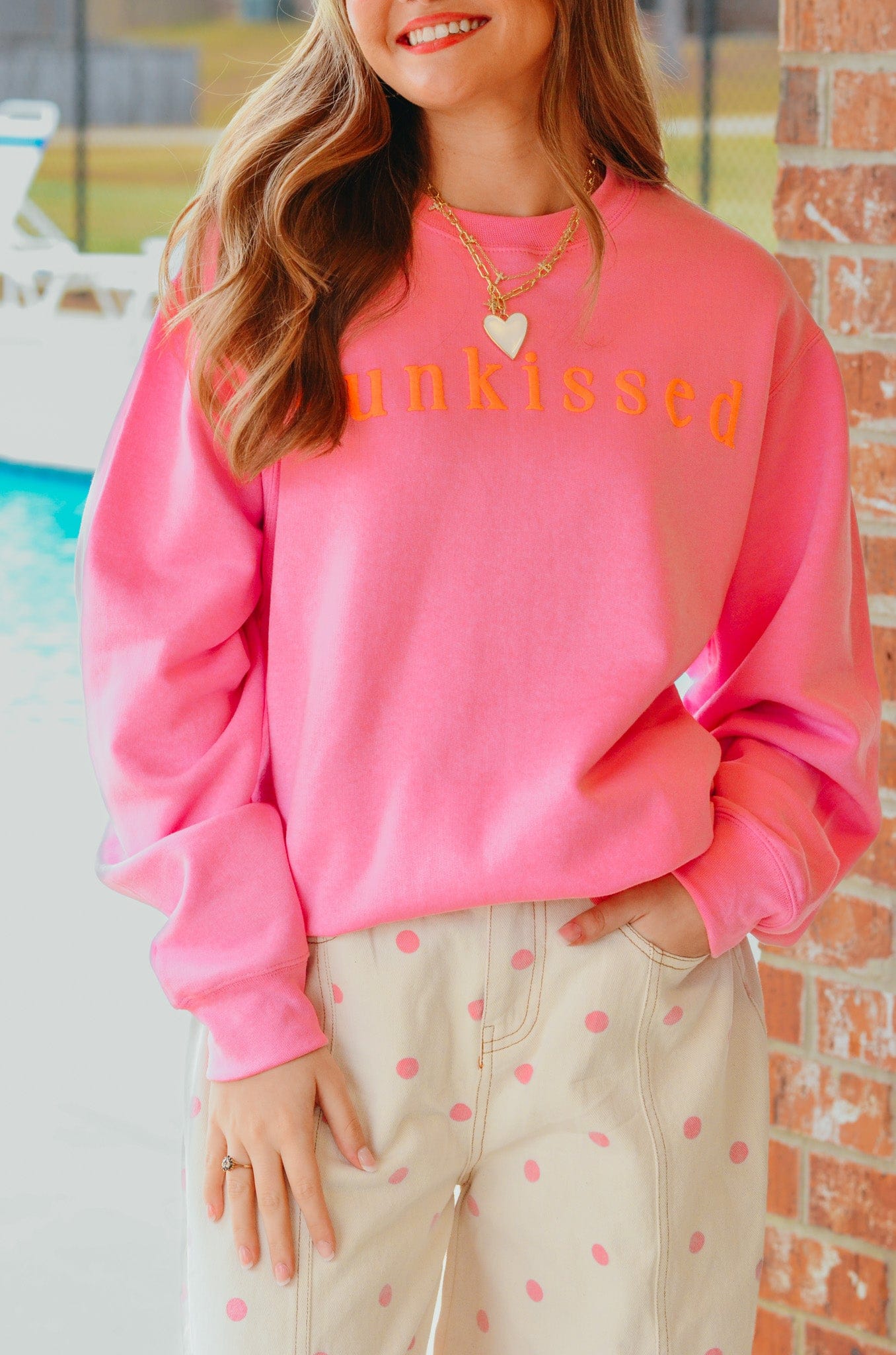 Sunkissed Pink Sweatshirt by Southern Bliss Company, Southern lifestyle apparel main product photo