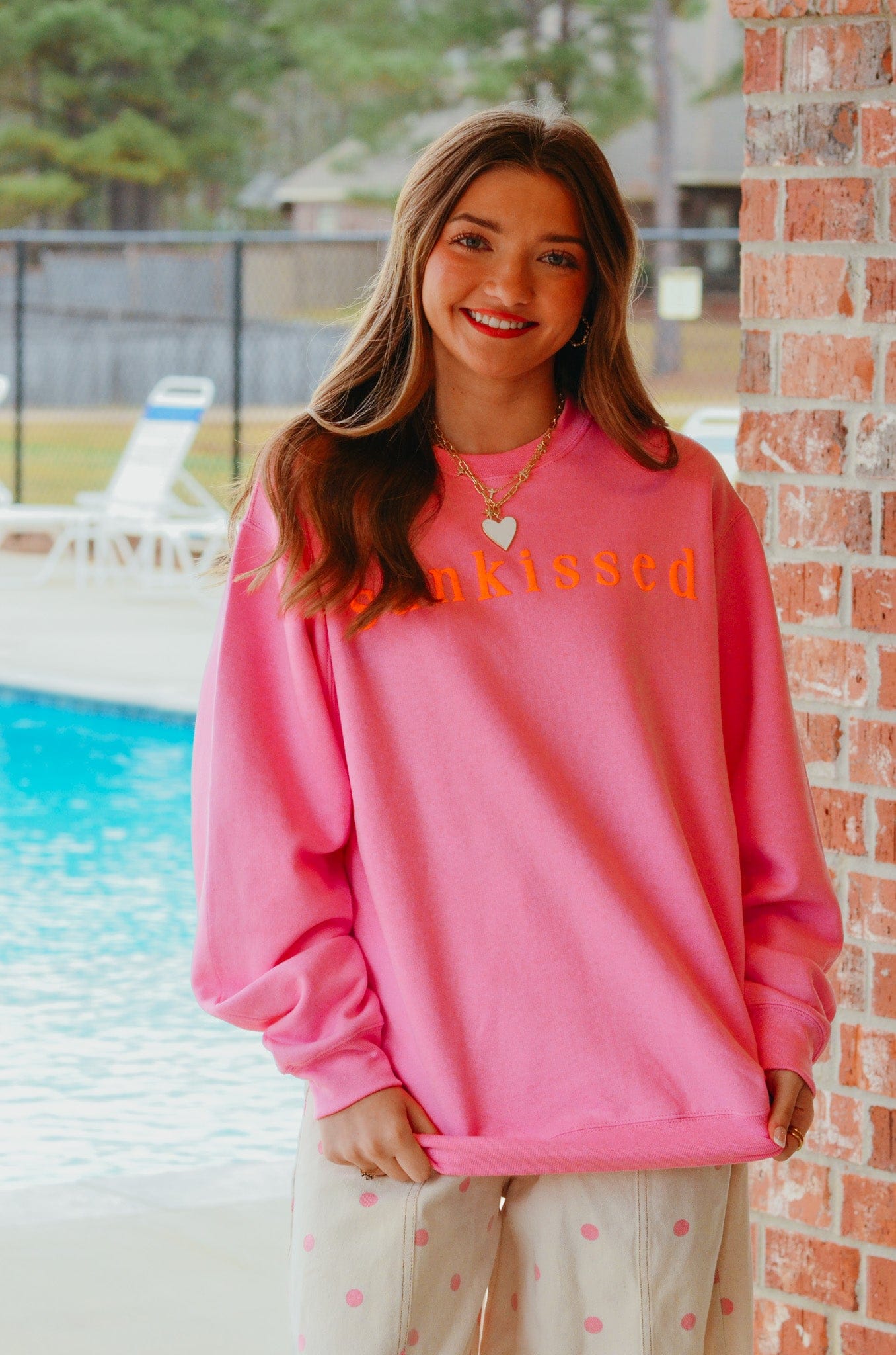Sunkissed Pink Sweatshirt by Southern Bliss Company, Southern lifestyle apparel detail photo 6