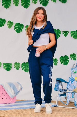 Sun Sea Sand Navy Joggers by Southern Bliss Company, clothing detail photo 7