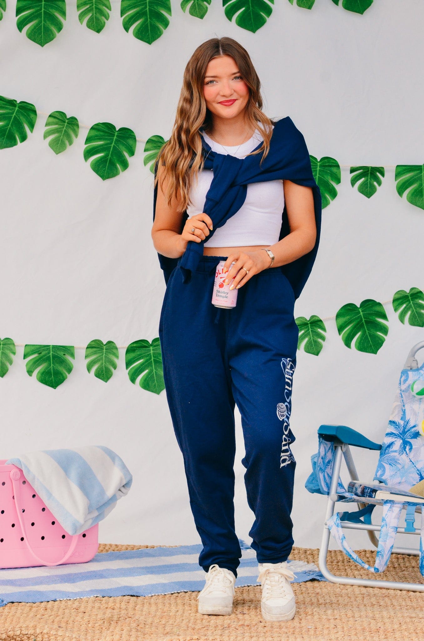 Sun Sea Sand Navy Joggers by Southern Bliss Company, clothing detail photo 8