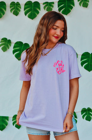 Hot Girls Take Meds Purple Tee by Southern Bliss Company, Southern lifestyle apparel detail photo 3