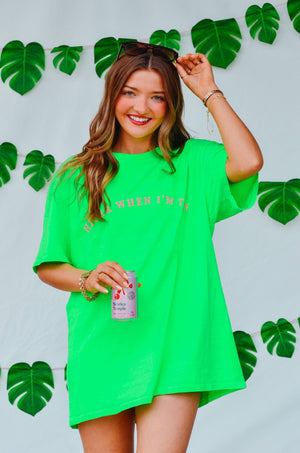 Nicer When I'm Tan Neon Green Tee by Southern Bliss Company, Southern lifestyle apparel detail photo 4