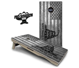 DTOM B&W Flag Cornhole Boards - Pro Solution Elite Series by Cornhole Solutions, custom cornhole board detail photo 2