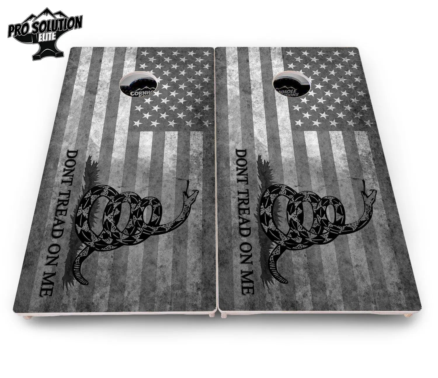 DTOM B&W Flag Cornhole Boards - Pro Solution Elite Series by Cornhole Solutions, custom cornhole board detail photo 4