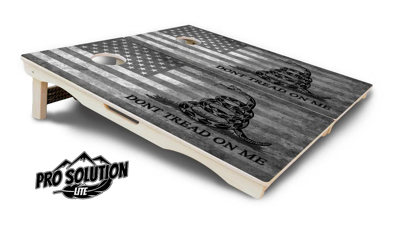 DTOM B&W Flag Cornhole Boards - Pro Solution Lite Series by Cornhole Solutions, custom cornhole board detail photo 2
