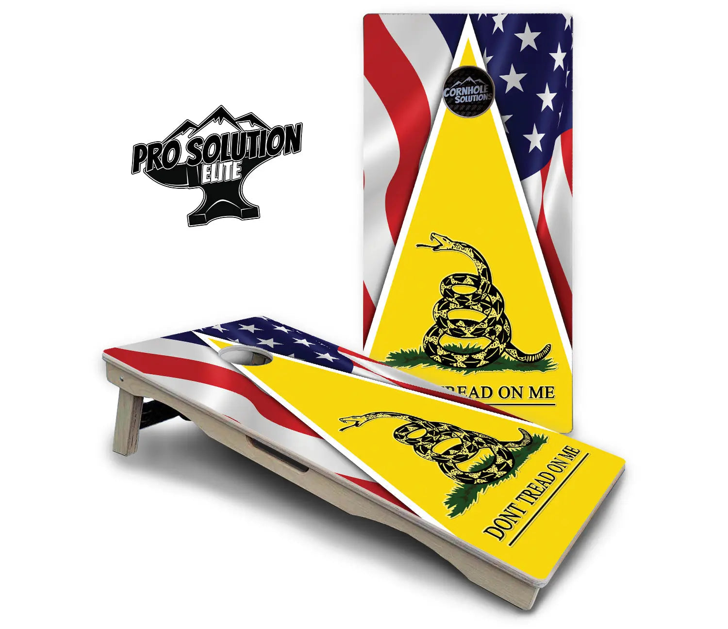 DTOM Yellow Triangle Cornhole Boards - Pro Solution Elite Series by Cornhole Solutions, custom cornhole board detail photo 2
