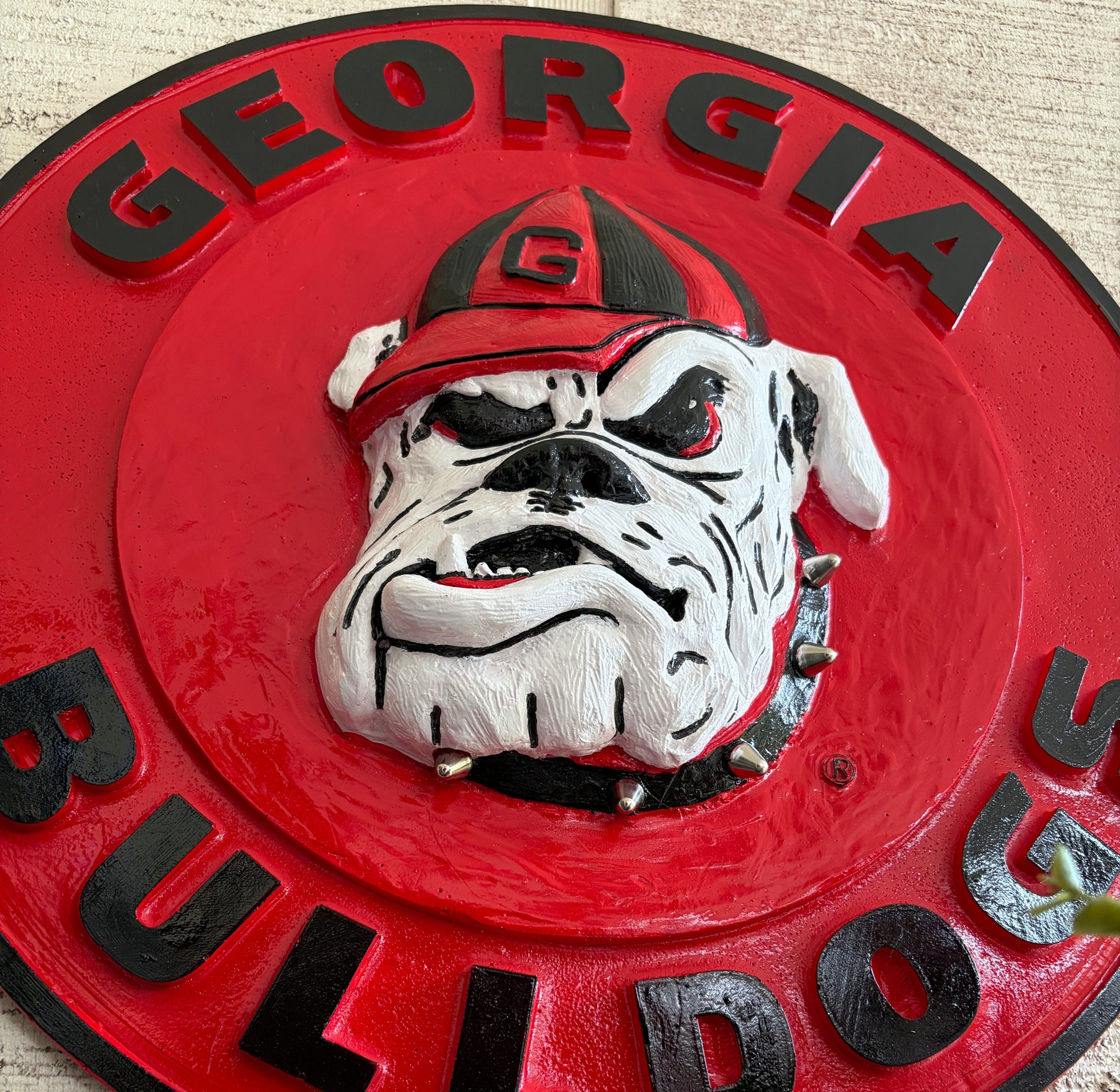 OG Georgia Bulldogs 3D Wall Sign with Steel Spiked Collar