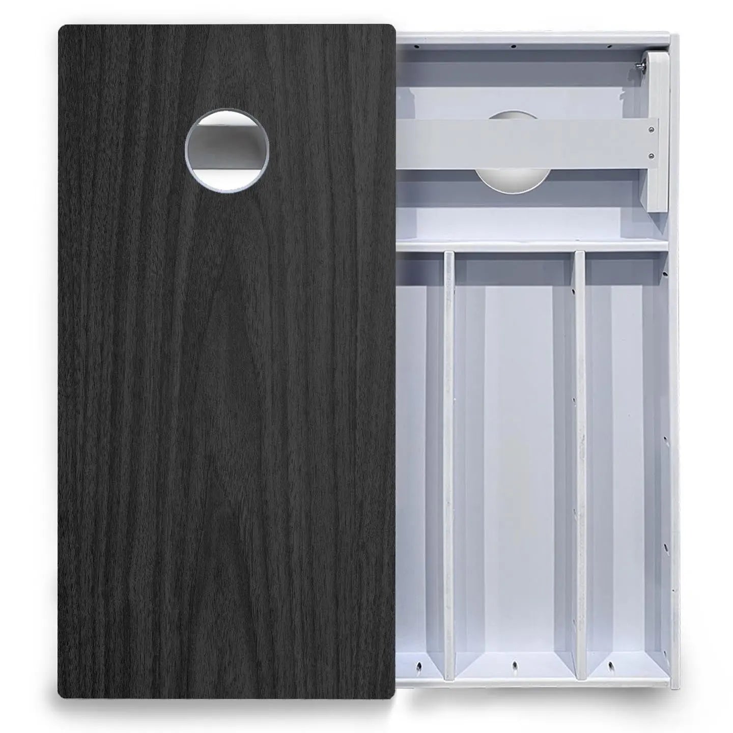 Dark Grey Wood Cornhole Boards - All Weather Series by Cornhole Solutions, custom cornhole board detail photo 4