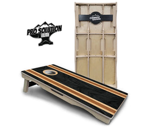 Dark Wood Stripe Cornhole Boards - Pro Solution Elite Series Cornhole Solutions
