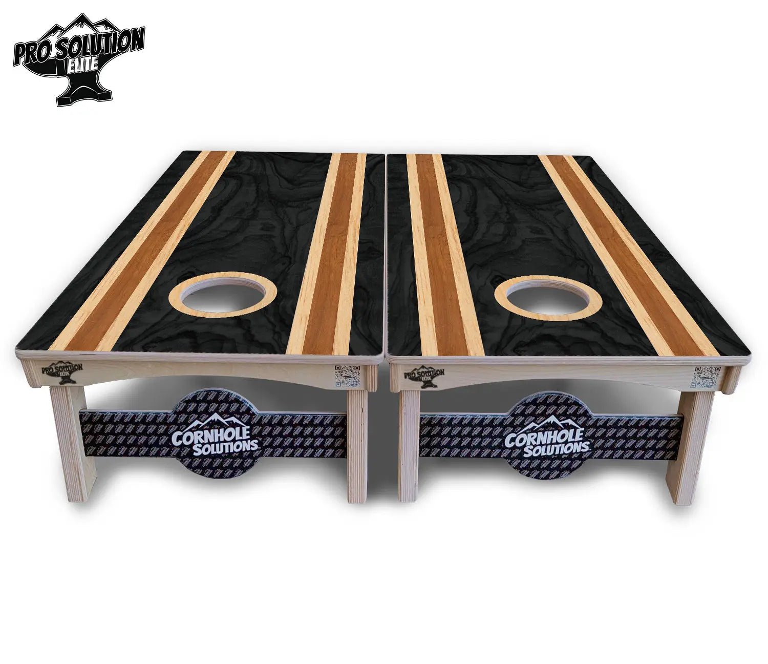 Dark Wood Stripe Cornhole Boards - Pro Solution Elite Series Cornhole Solutions
