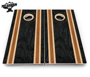 Dark Wood Stripe Cornhole Boards - Pro Solution Elite Series Cornhole Solutions
