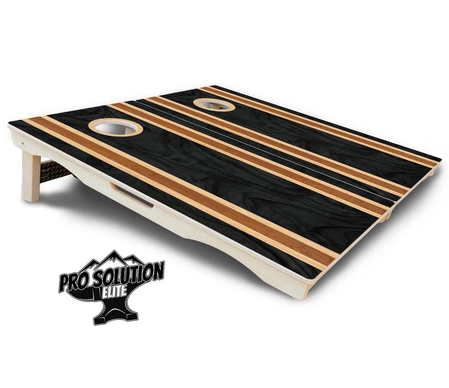 Dark Wood Stripe Cornhole Boards - Pro Solution Elite Series Cornhole Solutions