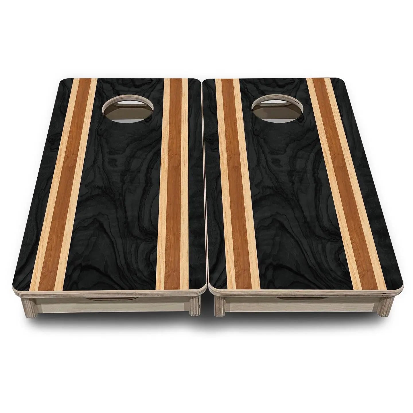 Dark Wood Stripe - Mini or Vacation Size Cornhole Boards by Cornhole Solutions, custom cornhole board detail photo 2